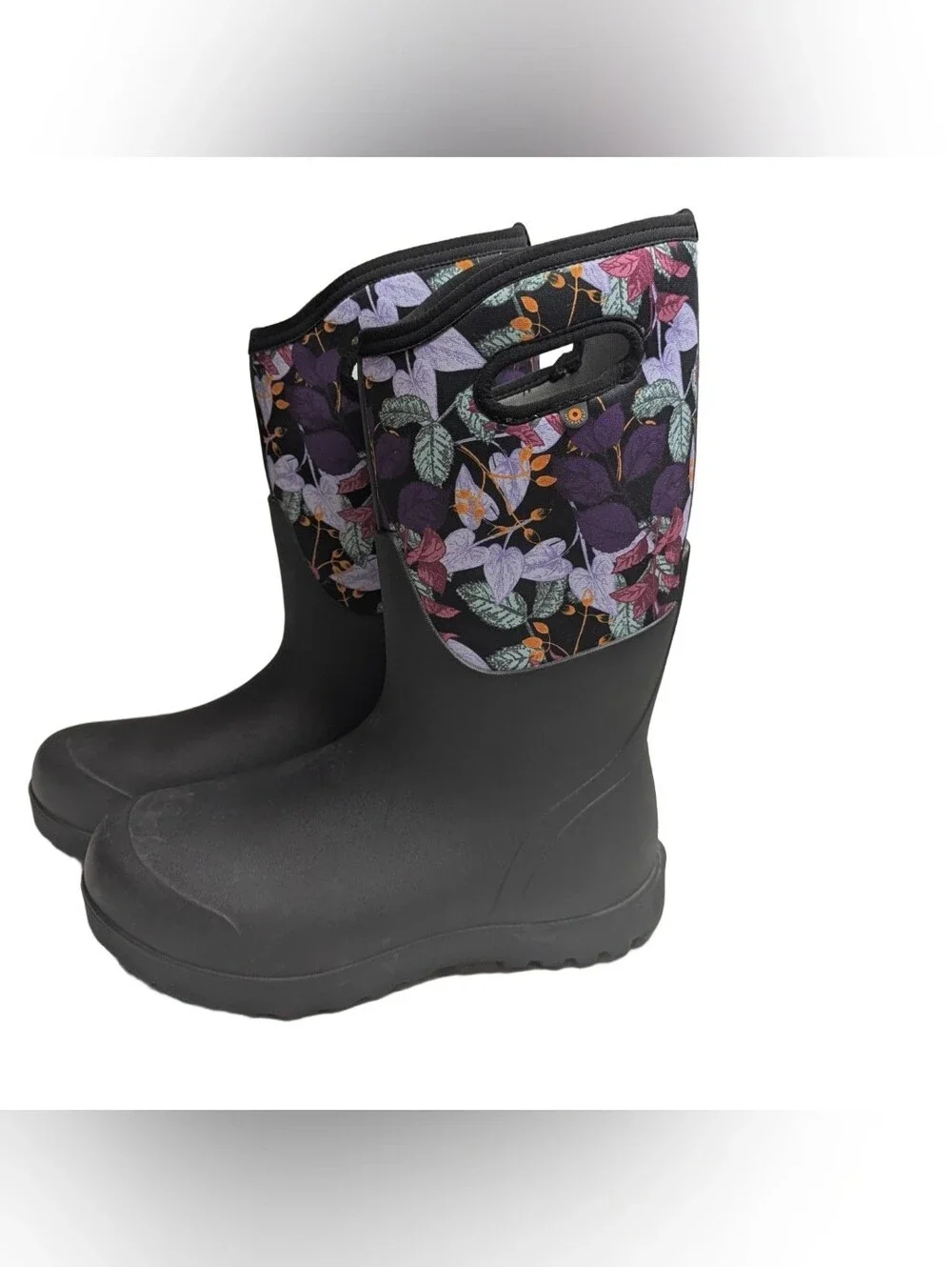 Bogs Neo Classic Tall Fall Foliage Women's Winter Boots Black Multi Size 12
